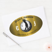 Minimalistisches elegantes Golfdesign Ovaler Aufkleber (Umschlag)