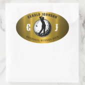 Minimalistisches elegantes Golfdesign Ovaler Aufkleber (Tasche)