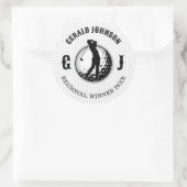 Minimalistisches elegantes Golfdesign Runder Aufkleber (Tasche)