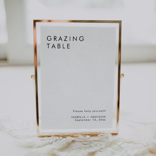 Minimalistisches Elegantes Grazing Table Sign Einladung