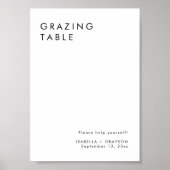 Minimalistisches Elegantes Grazing Table Sign Poster (Vorne)