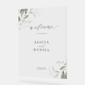 Minimalistisches, elegantes Grün - Begrüßungszeich Acrylschild (Winkel)