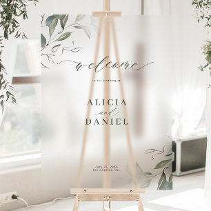 Minimalistisches, elegantes Grün - Begrüßungszeich Acrylschild