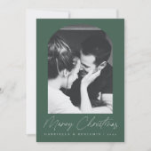 Minimalistisches Elegantes Grünes Foto Weihnachten (Vorderseite)