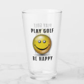 Minimalistisches Elegantes Happy Golfer Design Glas (Rückseite)