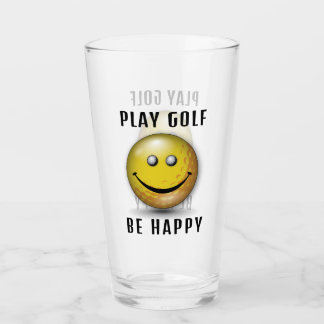 Minimalistisches Elegantes Happy Golfer Design Glas
