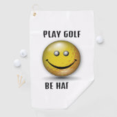 Minimalistisches Elegantes Happy Golfer Design Golfhandtuch (Insitu)