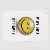 Minimalistisches Elegantes Happy Golfer Design Golfhandtuch (Horizontal)