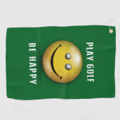 Minimalistisches Elegantes Happy Golfer Design Golfhandtuch (Horizontal)