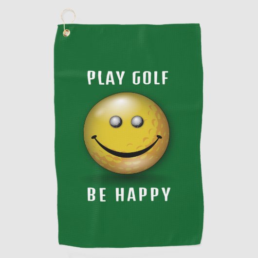Minimalistisches Elegantes Happy Golfer Design Golfhandtuch (Vorderseite)