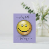 Minimalistisches Elegantes Happy Golfer Design Postkarte (Stehend Vorderseite)
