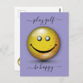Minimalistisches Elegantes Happy Golfer Design Postkarte (Vorne/Hinten)
