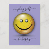 Minimalistisches Elegantes Happy Golfer Design Postkarte (Vorderseite)