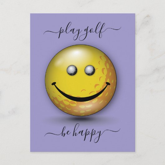 Minimalistisches Elegantes Happy Golfer Design Postkarte (Vorderseite)