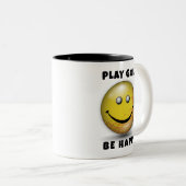 Minimalistisches Elegantes Happy Golfer Design Zweifarbige Tasse (VorderseiteRechts)