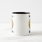 Minimalistisches Elegantes Happy Golfer Design Zweifarbige Tasse (Mittel)