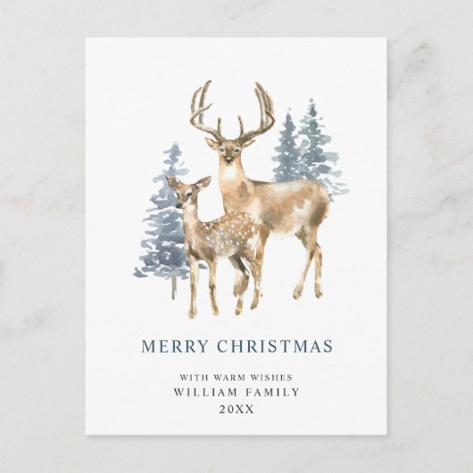 Minimalistisches Elegantes Hirschbaum Postkarte (Vorderseite)