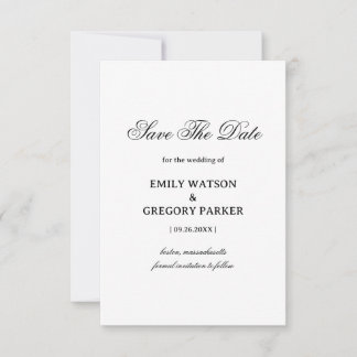 Minimalistisches elegantes Hochzeitsdesign Save The Date