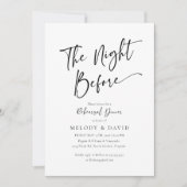 Minimalistisches elegantes Hochzeitsessen Probe Einladung (Vorderseite)