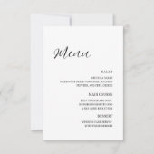 Minimalistisches elegantes Hochzeitsmenü RSVP Karte (Vorderseite)