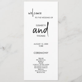 Minimalistisches, elegantes Hochzeitsprogramm Programm