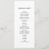 Minimalistisches, elegantes Hochzeitsprogramm Programm (Rückseite)