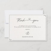 Minimalistisches elegantes Hochzeitsszenario Dankeskarte (Vorderseite)