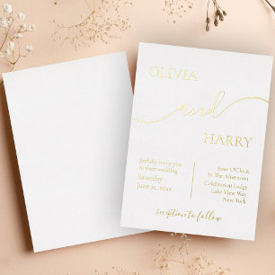 Minimalistisches Elegantes Hochzeitstil Folieneinladung