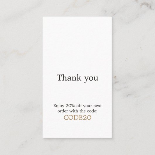 Minimalistisches elegantes Imitat Gold Heart Shop Rabattkarte (Vorderseite)