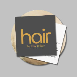 Minimalistisches Elegantes kühnes Golden Dark Gray Quadratische Visitenkarte