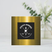 Minimalistisches elegantes, kundenspezifisches Gol Einladung (Stehend Vorderseite)