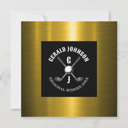 Minimalistisches elegantes, kundenspezifisches Gol Einladung (Vorderseite)