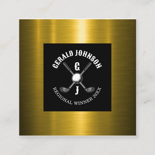 Minimalistisches elegantes, kundenspezifisches Gol Quadratische Visitenkarte (Vorderseite)