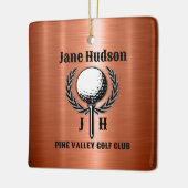 Minimalistisches, elegantes Kupfergolfdesign Keramikornament (Links)