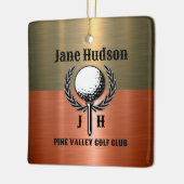 Minimalistisches, elegantes Kupfergolfdesign Keramikornament (Links)