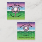 Minimalistisches elegantes Ladys Golf Design Quadratische Visitenkarte (Vorne/Hinten)