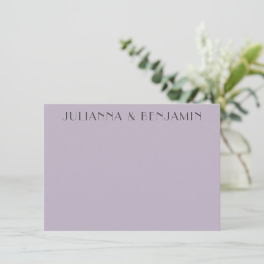 Minimalistisches Elegantes Lilac Mitteilungskarte (Stehend Vorderseite)