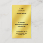 Minimalistisches elegantes modernes Metallic Gold  Visitenkarte (Rückseite)