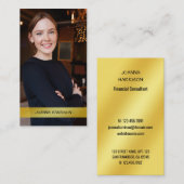 Minimalistisches elegantes modernes Metallic Gold  Visitenkarte (Vorne/Hinten)