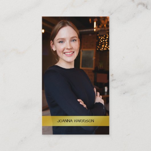 Minimalistisches elegantes modernes Metallic Gold  Visitenkarte (Vorderseite)