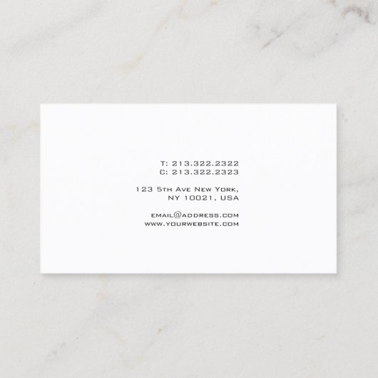 Minimalistisches Elegantes Modernes, trendig Schli Visitenkarte (Rückseite)