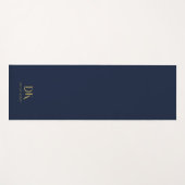 Minimalistisches, elegantes Monogram Dark Blue Gol Yogamatte (Vorderseite (Horizontal))