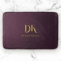 Minimalistisches, elegantes Monogram Dark Red Gold