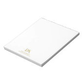 Minimalistisches, elegantes Monogram Dark Red Gold Notizblock (Rotiert)