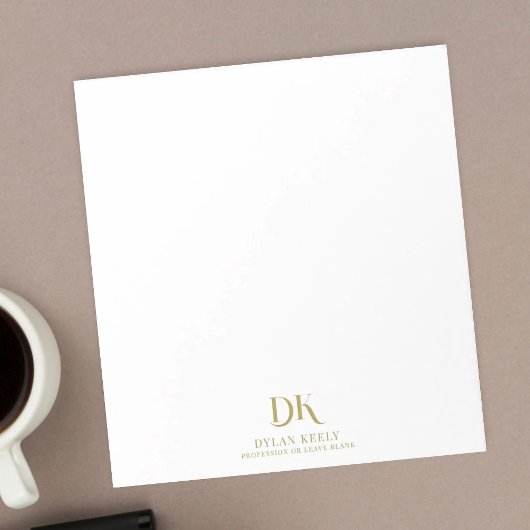 Minimalistisches, elegantes Monogram Dark Red Gold Notizblock