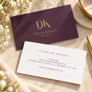 Minimalistisches Elegantes Monogramm Dunkles Marmo Visitenkarte