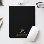 Minimalistisches, elegantes Monogramm Modernes Sch Mousepad<br><div class="desc">Das Custom Minimalistisch Elegant Monogram Modern Black Gold Stylish Mouse Pad ist eine luxuriöse und raffinierte Ergänzung zu Ihrem Arbeitsbereich.</div>