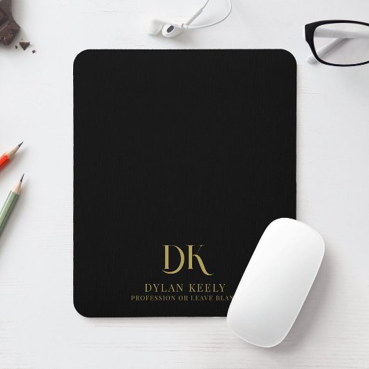 Minimalistisches, elegantes Monogramm Modernes Sch Mousepad
