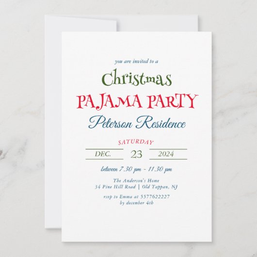 Minimalistisches elegantes Party Einladung (Vorderseite)