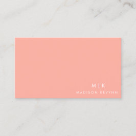 Minimalistisches elegantes Peach Coral Beauty Prof Visitenkarte